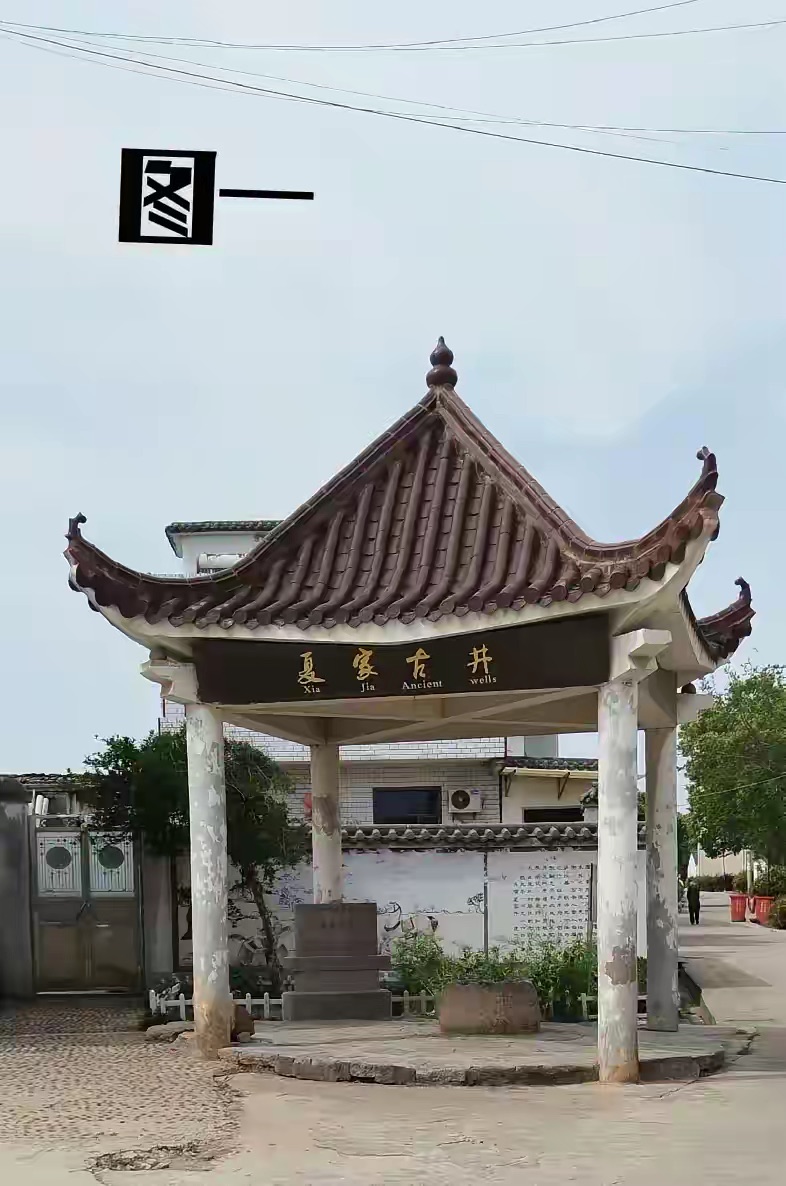 发现庐江县现存年代最久远的古井！距今400年的古井——齐咀夏家古井，县重点文物保护单位。
庐江县白山镇同春村齐头咀社区历史文化悠久，是本县历史上为数不多的乡土重镇之一。该社区古民居风格独特、保存完整，遗留有不少的历史文化遗迹。其中夏家古井最具有代表性。

齐咀夏家古井座落于白山镇同春村齐咀社区西南角，也就是齐咀古民居建筑群夏家大院西南一隅（见图一）。古井位于图片中飞檐翘角的亭子下面正中央。古井上部井圈四周勒有深深的沟痕，表明其悠久的历史渊源。井内幽深昏暗不可目测（见图二）。2023年12月，该古井被列为庐江县重点文物保护单位，并建亭立碑加以保护。